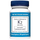 The Vitamin Shoppe Vitamin K2 MK-7 300mcg Triple Strength - Bone & Heart Health | Menaquinone-7 | 60 Vegetable Capsules | High Potency