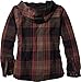 Legendary Whitetails Women's Woodland Berber Lined Hooded Shirt Jacket, Licorice Root Plaid, Small