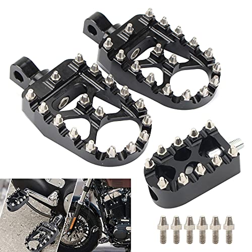 Lingdu Mx Offroad Wide Foot Pegs Chopper Style Front Floorboard Footrests Brake Pedal Cover Shifter Peg Complete Kit For Touring Road Glide Flt 86-2021 Softail Flst Dyna Fld 12-2016, Black #TOP1