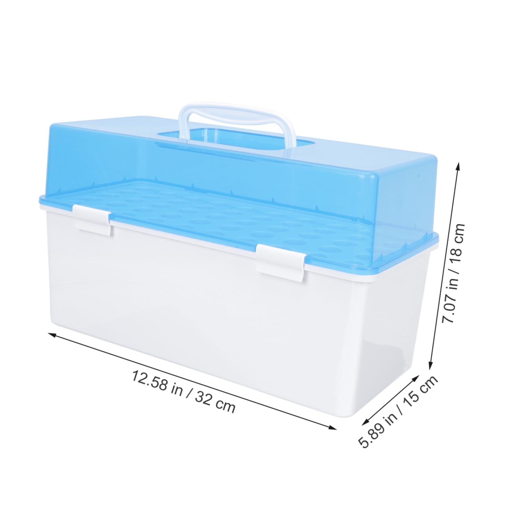GLEAVI Scatola di Immagazzinaggio da 50 Posti per Provette in Plastica Blu Design Multi-foro Angoli Arrotondati e Superficie Liscia, per Ospedali e Laboratori