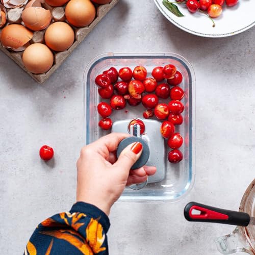 Westmark Cherry & Plum Pitter “Steinex-Combi” – 2-in-1 Fruit Pit Remover, Stainless Steel Blade, Heavy-Duty Aluminum, Fast Clean Pitting for Cherry Jam, Pie & Syrup by Westmark - Image 3