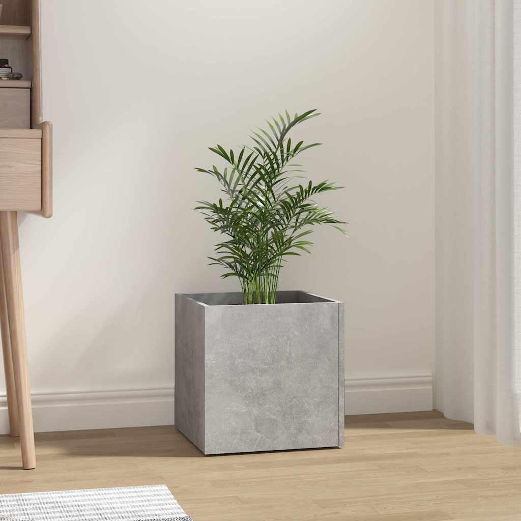 Jardinière en bois gris béton - 40 x 40 x 40 cm - Pour jardin, balcon, intérieur et extérieur - Jardinière décorative avec surface stable et résistante à l'humidité pour fleurs et