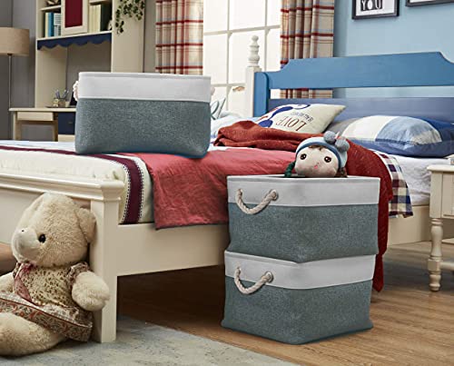 Mangata Large Storage Box set of 3, Fabric Storage Baskets with Handles for Cupboards Wardrobe, Shelves, Bathroom, Clothes - Image 4