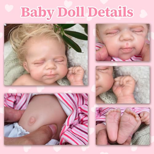 URMLHNRZ Lebensechte 30 cm Reborn-Babypuppe, Mädchen, Ganzkörper-Weichsilikon-Babypuppe, Keine Vinylpuppen, realistische Reborn-Puppen mit eingepflanztem Haar – Bild 5
