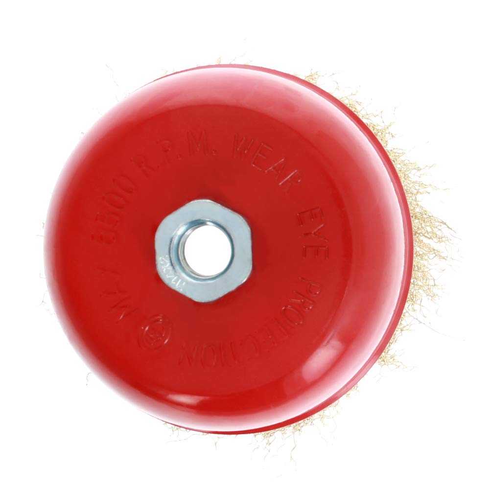 Utoolmart Średnica 125 mm szczotka druciana zestaw szczotek szlifierki kątowej 0,3 mm śr. włosie stalowy drut skręcony węzeł i zaciśnięty drut szczotka do usuwania rdzy czyszczenie 5 szt