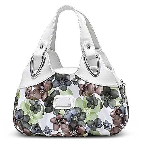 Borsa A Mano A Tracolla Compatto Donne Impermeabile PU Casual A Fiori Da Spiaggia L a mano donna verde pelle
