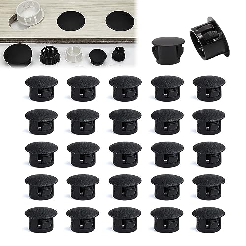 Image of Various Size - Nylon Plastic Hole Plug Round Drill Hole for Holes Cabinet Hole Plugs Black (19 mm - 20 pcs No Box