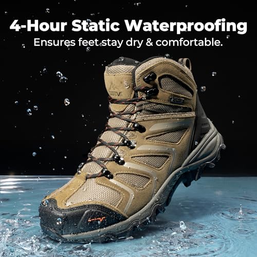 Image of NORTIV 8 Waterproof Work Boots for Men Steel Toe Safety Construction Boots ARMADILLO-STL