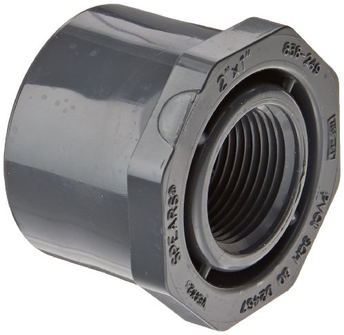 Spears 838 Series PVC Pipe Fitting, Bushing, Schedule 80, 2" Spigot x 1" NPT Female