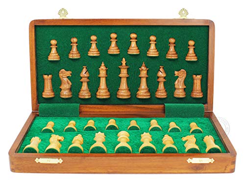 Set de Ajedrez Victorian Staunton Golden Acacia 14x14 pulg miniatura 5