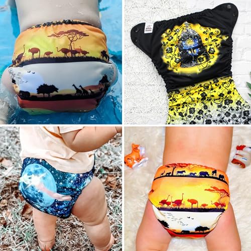 Image of Mama Koala 1.0 Cloth Diapers for Babies, 6 Pack Pocket Shell Only (NO Inserts) - One Size Washable and Reusable Pocket Diapers for Newborns and Toddlers - 160089