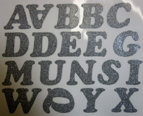 DIY 2-Inch Iron-On Letters in Silver Glitter