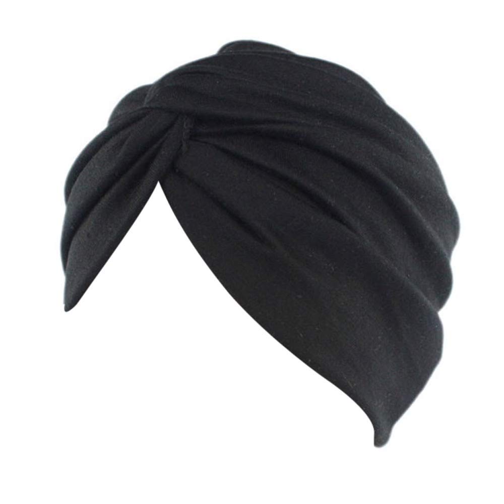 Djc Women's Black Chemo Headwear Beanie Hat For Cotton Bamboo Beanie Cap Turban Alopecia Hair Loss Scarf (Uk, Alpha, One Size, )