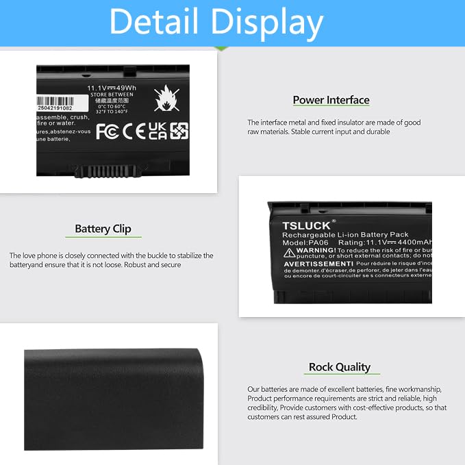 TSLUCK PA06 Laptopaccu – 11,1V 4400mAh/49Wh, 6 Cellen, Compatibel Met HP Pavilion 17 En Omen 17 Series