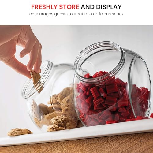 Bormioli Rocco Pandora Glas Candy Jar 75 Unzen Keksdose mit Kunststoff luftdicht verschließbaren Deckel 2-Wege-Display Bulk-Food Vorratsdose für Snacks, Trockenfutter, Geleebohnen Kanister,