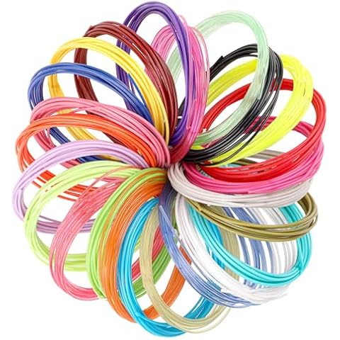 24 Colors 1.75 mm 3D Pen Filament Refills, PLA 3D Printer Pen Filament Pack, Each Color 10 ft, Total 240 ft, Compatible with Most 3D Printing Pen Cover
