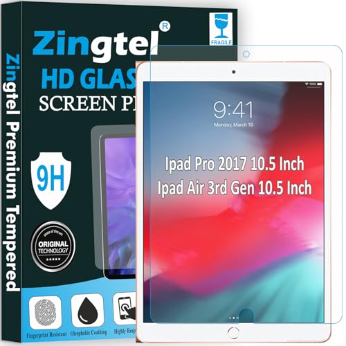 Image of Screen Guard Designed For iPad Pro 10.5 2017 / iPad Air 3 (3rd Gen 2019) 10.5 Inch Nano Fiber Tempered Glass Screen Protector Flexible, HammerProof & Shatterproof