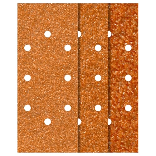 wolfcraft 1969100 - Lot de 25 Patins Abrasifs - Grain 40/80/120 - Dimensions 93 x 230 mm