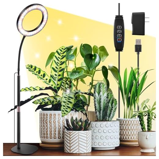 Lámpara de cultivo de espectro completo, 360° flexible con brazo ajustable, altura ajustable de 30 a 63 cm, luces para plantas con temporizador automático de 3/9/12H, perfecta para plantas de interior