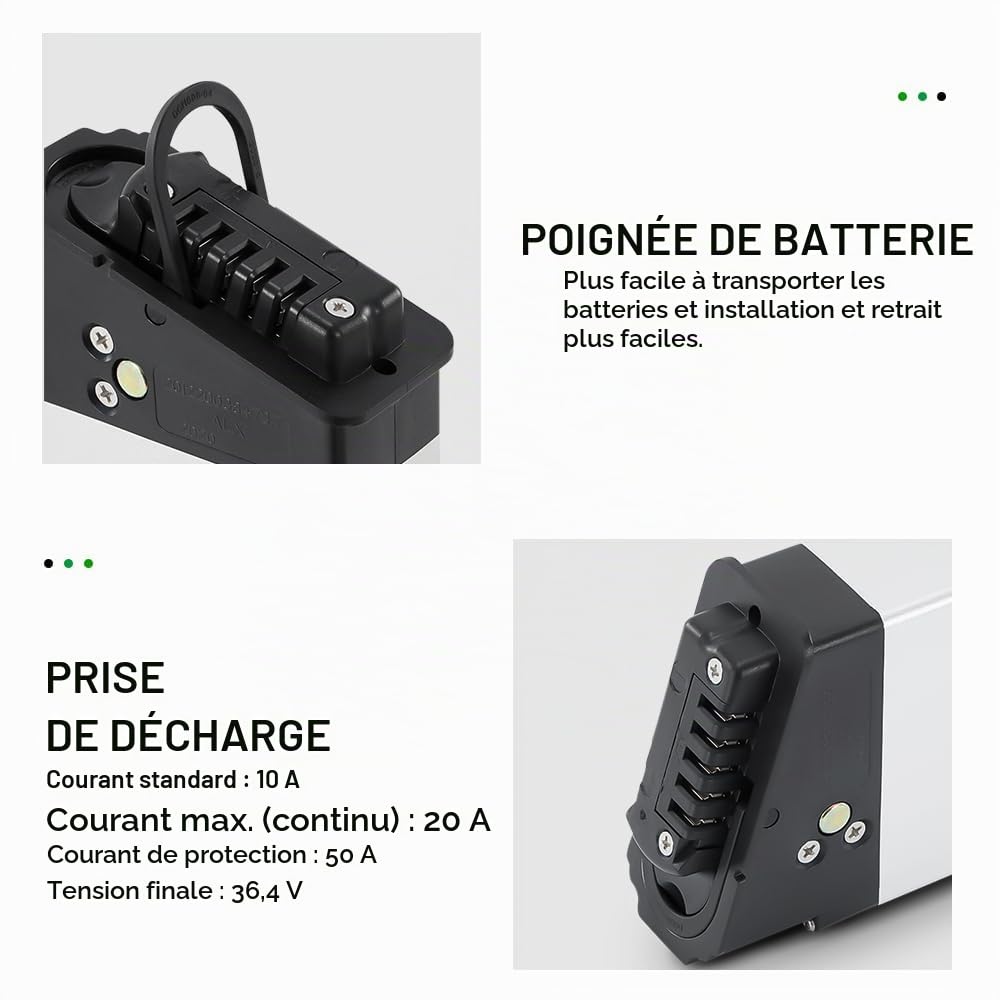 Batterie E-Bike 48V 11,6Ah pour Moteur 250W/350W/800W Batterie Intube | Compatible Fiido M1 Pro, BEZIOR XF200, Samebike LO26