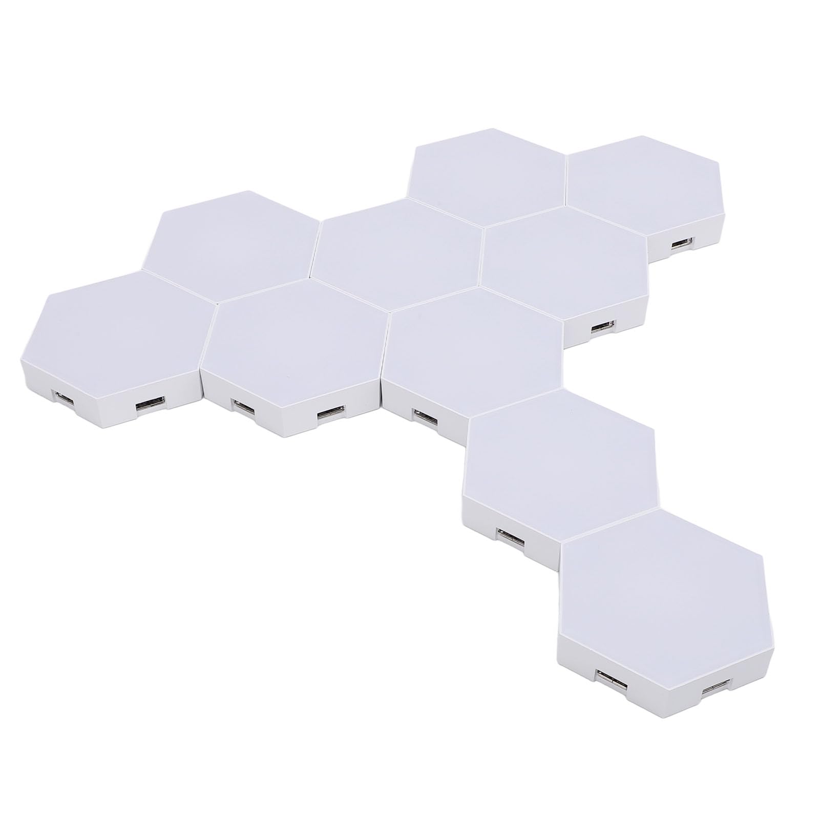 Juego de 10 Paneles de Luz Hexagonales, Luces de Pared IC Inteligentes LED RGB con Sincronización de Música WiFi y Control Remoto por Aplicación para Decoración de Sala de Juegos