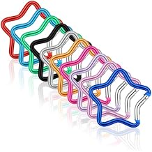 10PCS Star Carabiner, Multicolor Aluminum Carabiner Clip Cute Spring Snap Hook Heavy Star Shaped Climbing Buckle for Outdoor Traveling Camping Fishing Hiking Keychain Backpack