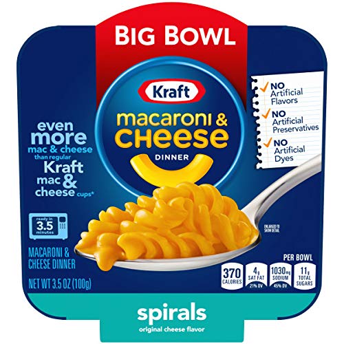 Kraft Spirals Original Macaroni & Cheese Easy Microwavable Big Bowl Dinner (3.5 oz Tray) Kraft Spirals Original Macaroni & Cheese Easy Microwavable Big Bowl Dinner (3.5 oz Tray)
