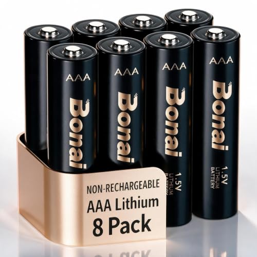 Image of BONAI 8-Pack AAA Lithium Batteries【Non-Rechargeable】 | 1650mWh(1100mAh), 1.5V Constant Volt, 10-Year Storage, Leak-Proof, Extreme-Weather, fits Smart Devices