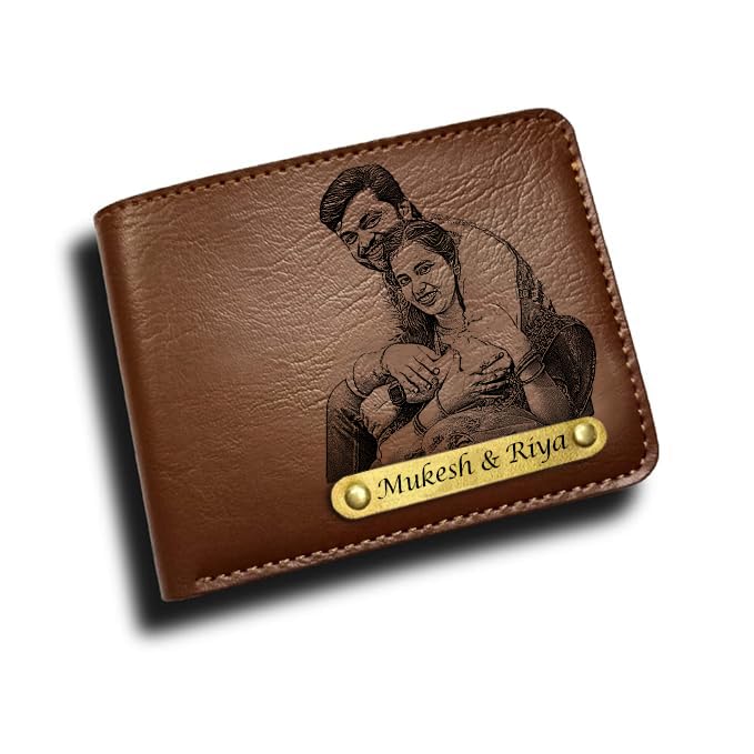 laser guru Men Custom Wallet with Name and Image- Gift for Gents. Wallet with Premium Leather PU Material Personalized with Your Picture and Text.-picture-52