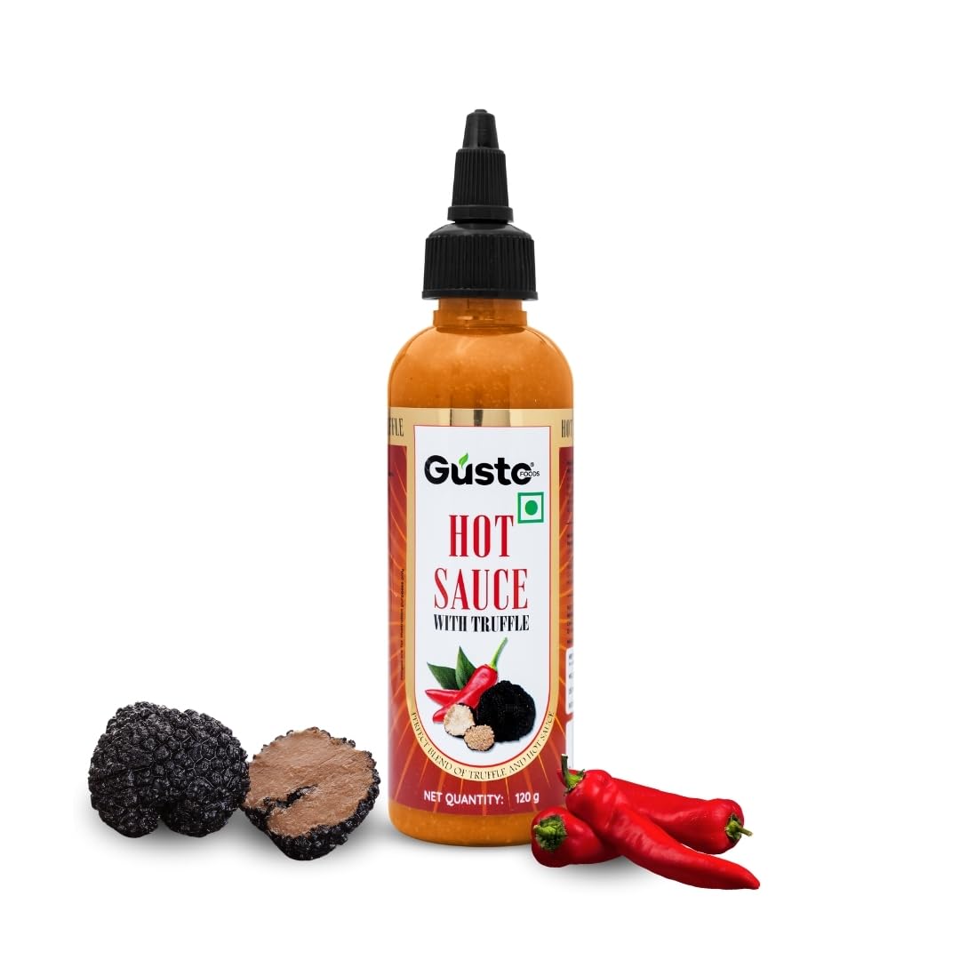 Gusto Foods Truffle Hot Sauce - 120 grams | Spicy Pepper Blend Infused with Luxurious Truffle Flavor | Vegan & Gluten-Free | Elevate Your Dishes with Gourmet Flavor (B0D3M33KLK) Amazon Price History, Amazon Price Tracker