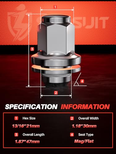 Image of Sposuit 24 Pcs M12x1.5 Chrome OEM Factory Lug Nuts, for Toyota, 37mm Length