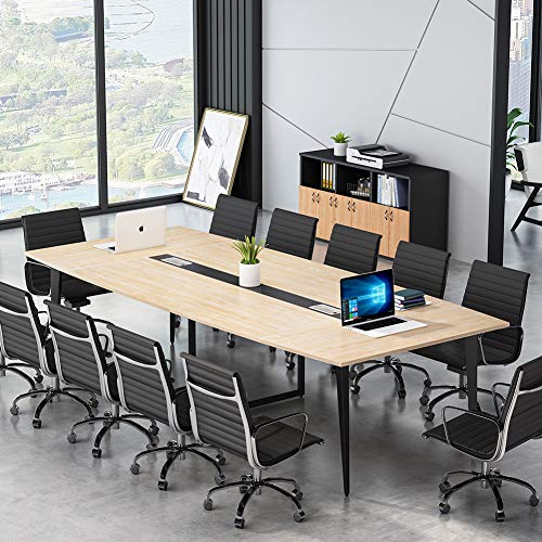 image for Tribesigns 8FT Conference Table, 94.48L x 47.24W x 29.52H Inches Boat 