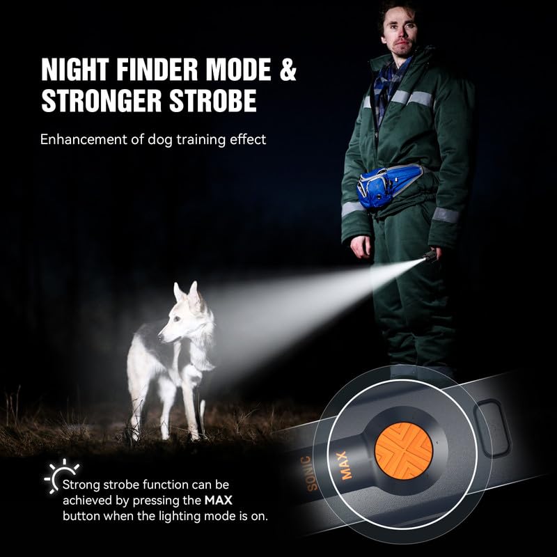 Anti Bell Gerät für Hunde, Antibell Ultraschall Gerät mit Stroboskop Taschenlampe Hundebell Kontrollgeräte Tragbar Stopp Hundebell Wiederaufladbares Anti Bellen Gerät für Kleine Mittel Große Hunde