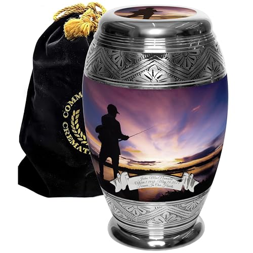 Image of Fishing Cremation Urns for Human Ashes Adult Male Decorative Urns for Ashes