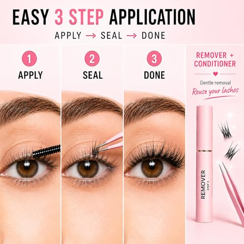 Kit de cils P&M Co 10 rangées de 8 à 16 mm avec lien et joint
