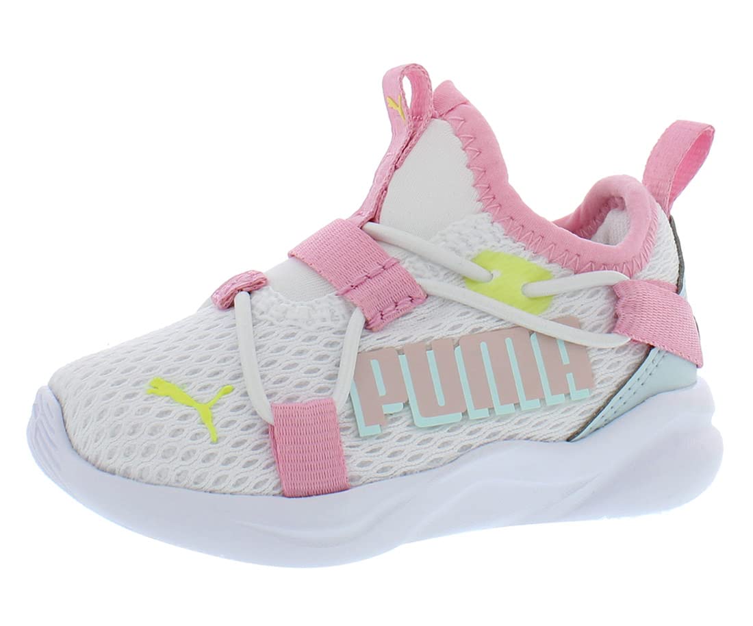 PUMA Rift Slip On Pop Glitch Baby Girls Shoes Size 7, Color: White/Pink