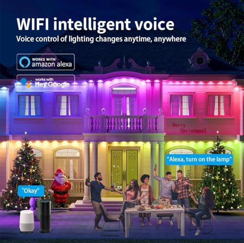 Lumières extérieures étanches Guirlande LED intelligente RVB multi-modes