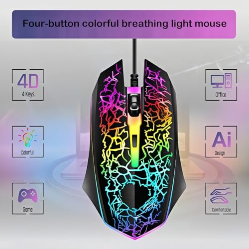 Image of Wired Crack Gaming Keyboard and Mouse Combo