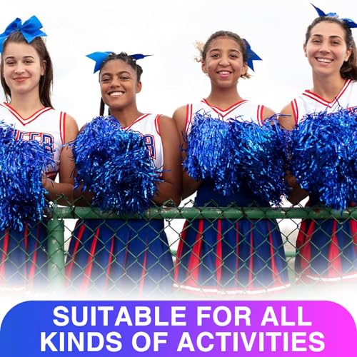 Katyjun 4 Stück Cheerleader Pompons, Pom Poms Cheerleading, Pompoms aus Metallfolie