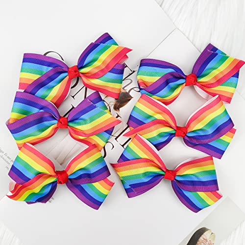 Accesorios de arcoíris para cabello, pinzas de lazo x6 miniatura 2
