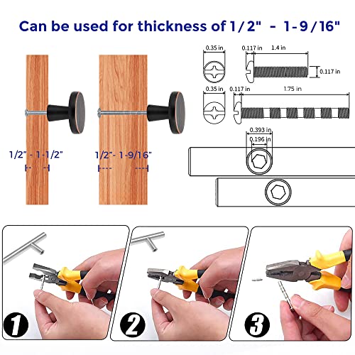 Image of Ravinte 25 Pack Drawer Pulls 1-1 /4 Inch Kitchen Cabinet Knobs Solid Round Dresser Drawer Knobs Oil-Rubbed Bronze Dresser Knobs Drawer Knobs Simple Cabinet Hardware for Cupboard Drawer Pulls
