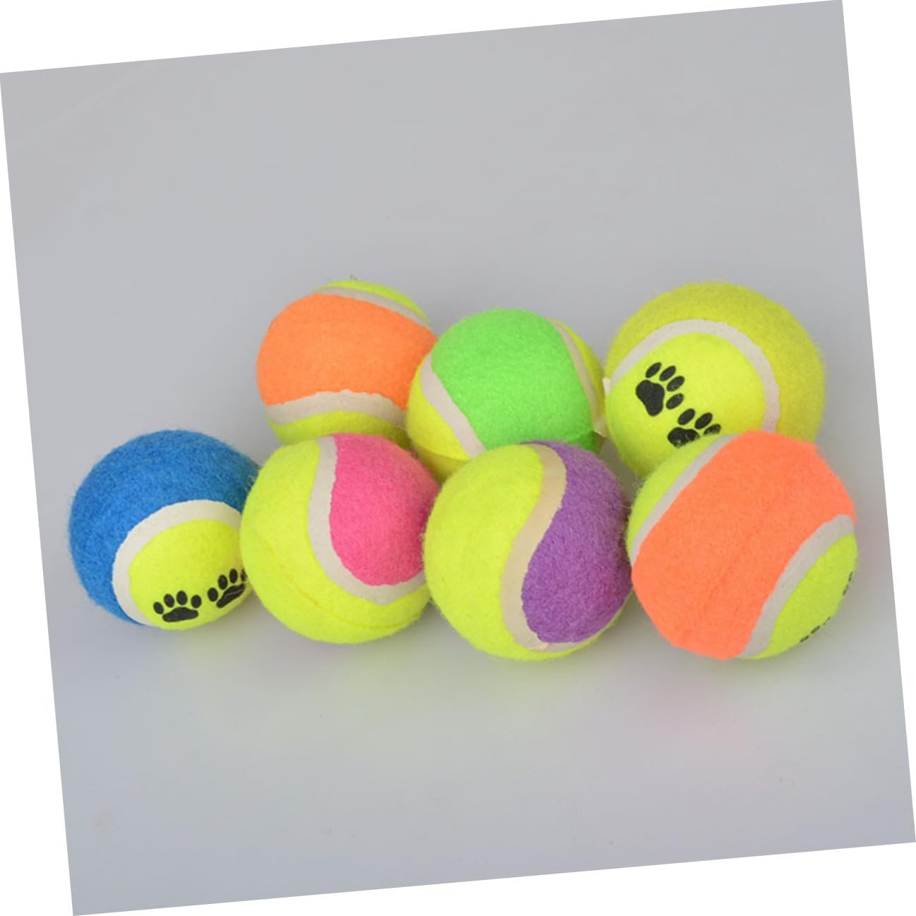 Cabilock 16pcs Dog Fetch Balls Small Plush Tennis for Puppies Sturdy Training Throwing Balls Outdoor Interactive Pet Random Color