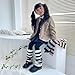 BLULILY Children's Striped Leg Warmers Color Matching Long Socks Sleeve Trendy Stockings Fashionable Knitwear for 3-10T Girls