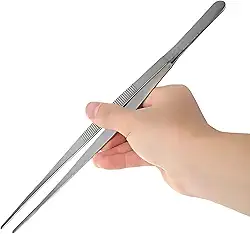 Pinça Culinária Profissional em Aço Inox, 30cm, para Gastronomia e Empratamento