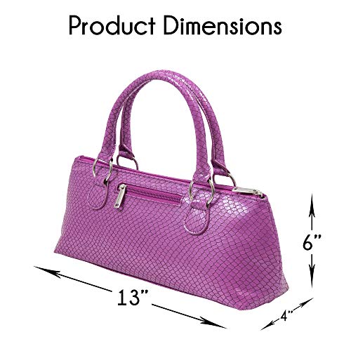 Image of Wine Clutch Bag (Thermal Insulated) Trendy Women's Carry Tote | Holds Red & White 750mL Bottles | Trendy Fashion | Incl. Portable Waiter-Style Corkscrew (Lavender Burmese)