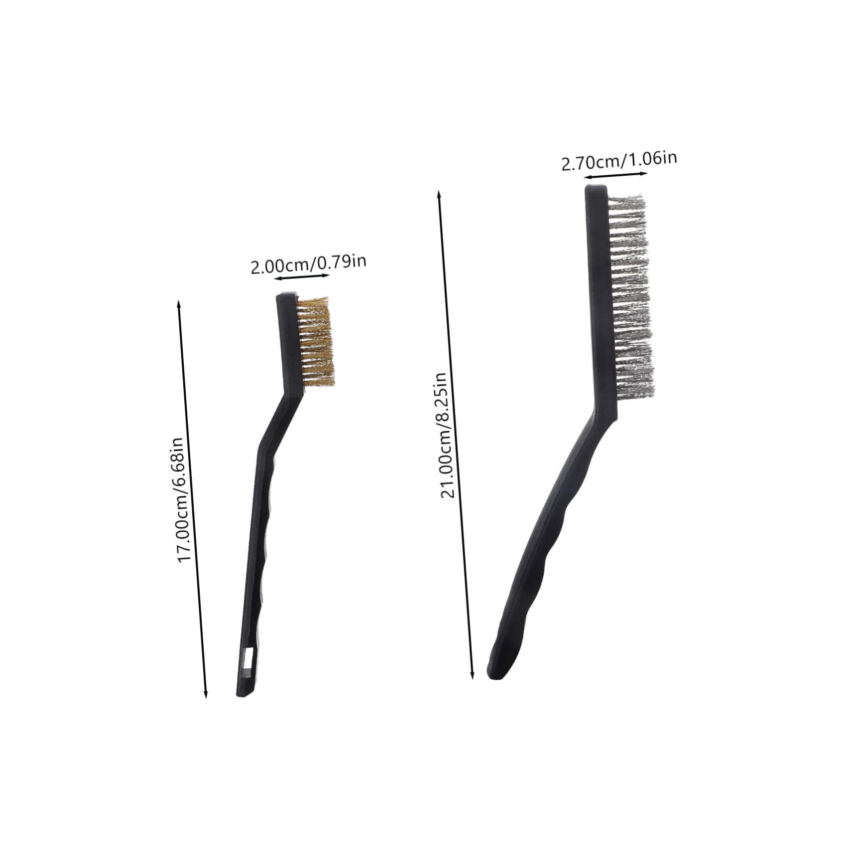 TIDTALEO Portable Wire Brush Set 3-Piece Brass and Stainless Steel 7'' Copper Wire Brush