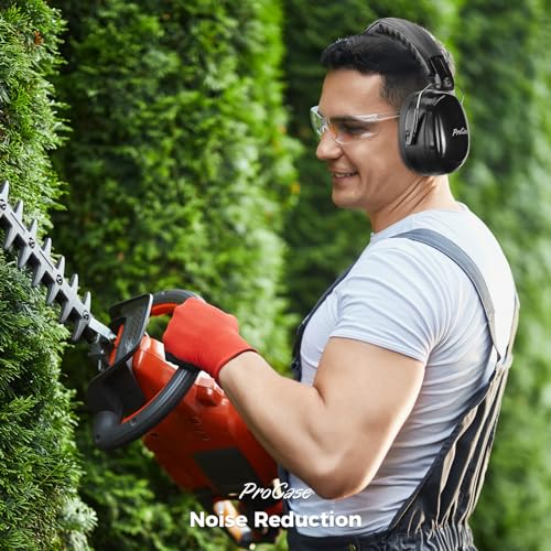 اغطية اذن امنة من بروكيس لتخفيف الضوضاء، واقي للاذنين بحساسية 32 ديسيبل، مزوّدة بشريط رأس قابل للتعديل لاغراض قص العشب واعمال البناء الخشبية، بلون اسود