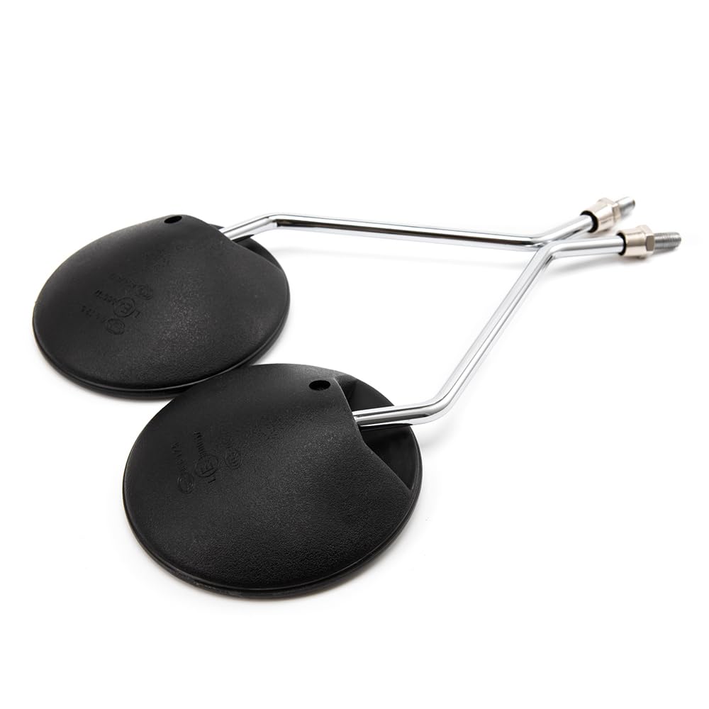 Rétroviseurs Moto Rond 10mm Noir - Miroirs Latéraux Universels Guidon, Vis 10mm, Design Classique Et Clair