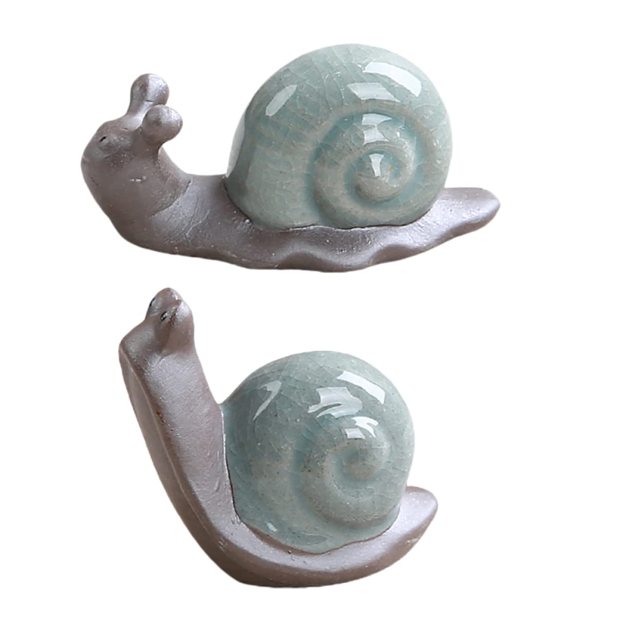 PRETYZOOM Estatua de Caracol Feng Shui 2 piezas Figuras de Caracol Modelo de Caracol Figura de Caracol Estatua de Caracol Estatua de Caracol Miniatura de Cerámica Estatua D Caracol