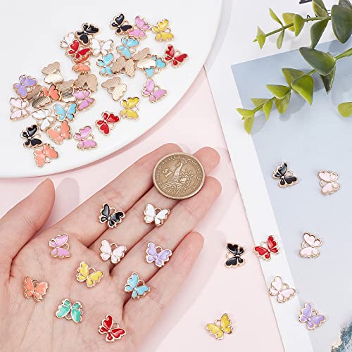 SUNNYCLUE 1 Box 100Pcs 10 Colors Enamel Butterfly Charm Butterflies Charms Metal Animal Small Butterfly for jewellry Making Women Adults DIY Earring Necklace Bracelet Crafting - Image 3